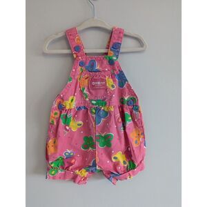 Vintage Made in USA OshKosh B'Gosh Butterfly Bubble Romper Overalls 6-9 Month